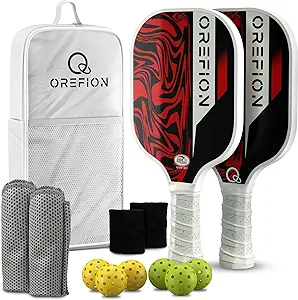 Orefion Pickleball Paddles Set of 2 Lightweight Fiberglass Surface