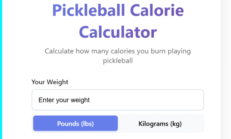 Use the Best Pickleball Calorie Burn Calculator Today! 2025