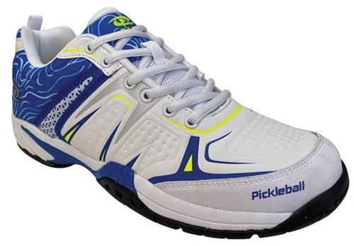 Acacia DinkShot II pickleball shoe in white with Kevlar drag guards and a wider-fitting toe box