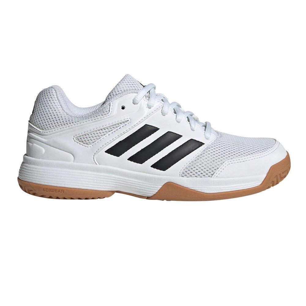 adidas Speedcourt Kids junior indoor court shoe in white, black and gum