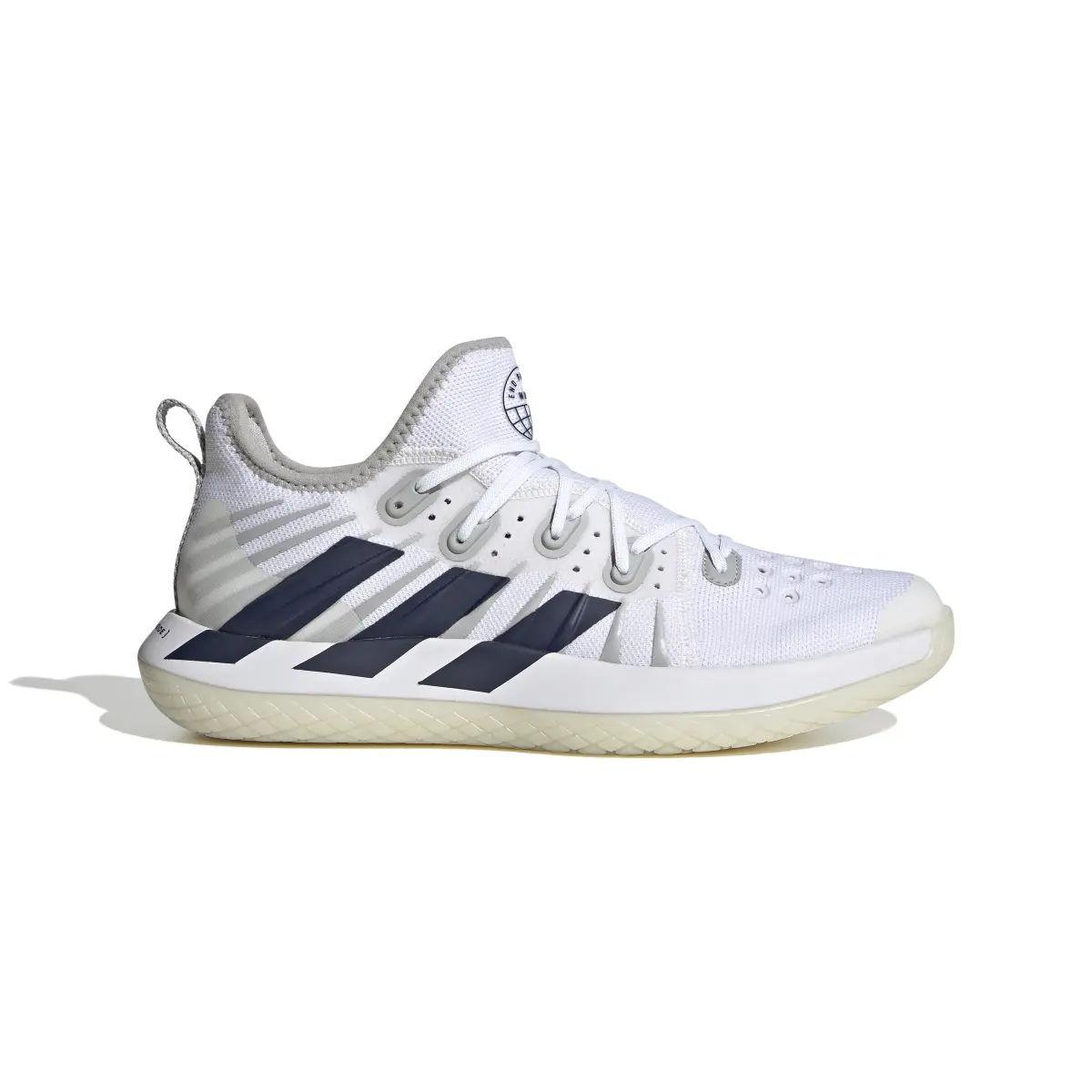 adidas Stabil Next Gen indoor court shoe in white with Primeknit upper