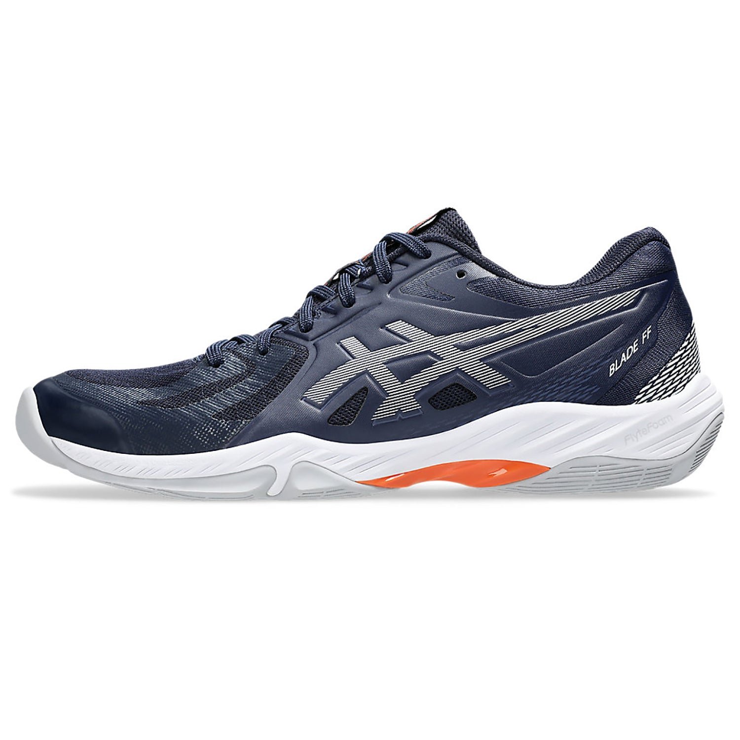 ASICS Blade FF indoor court shoe in white and indigo from ASICS's own catalogue