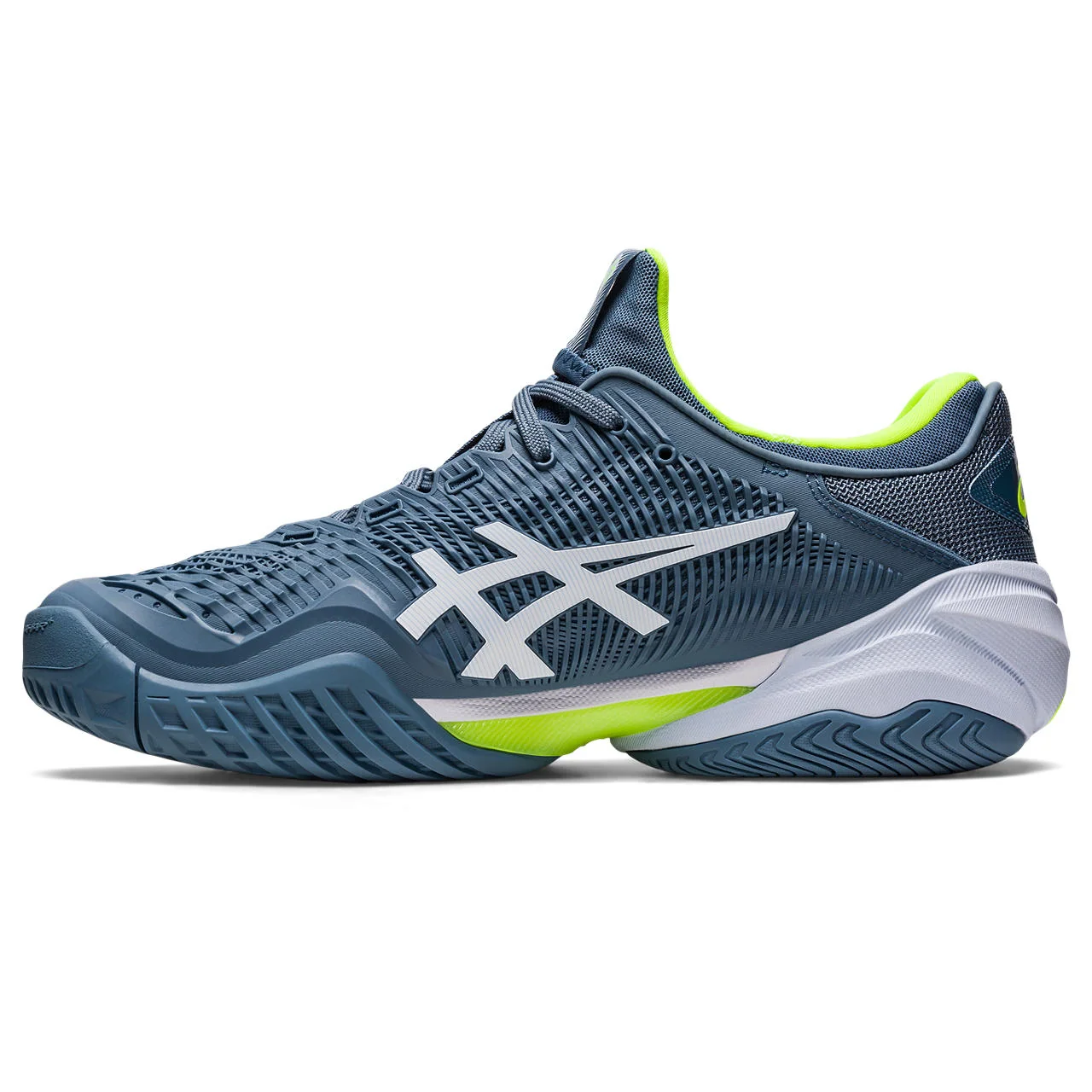 ASICS Court FF 3 tennis shoe with MONO-SOCK construction and AHARPLUS outsole