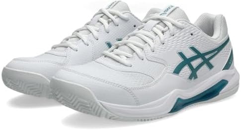 ASICS Gel-Dedicate 8 Padel shoe with herringbone padel outsole and synthetic leather overlays