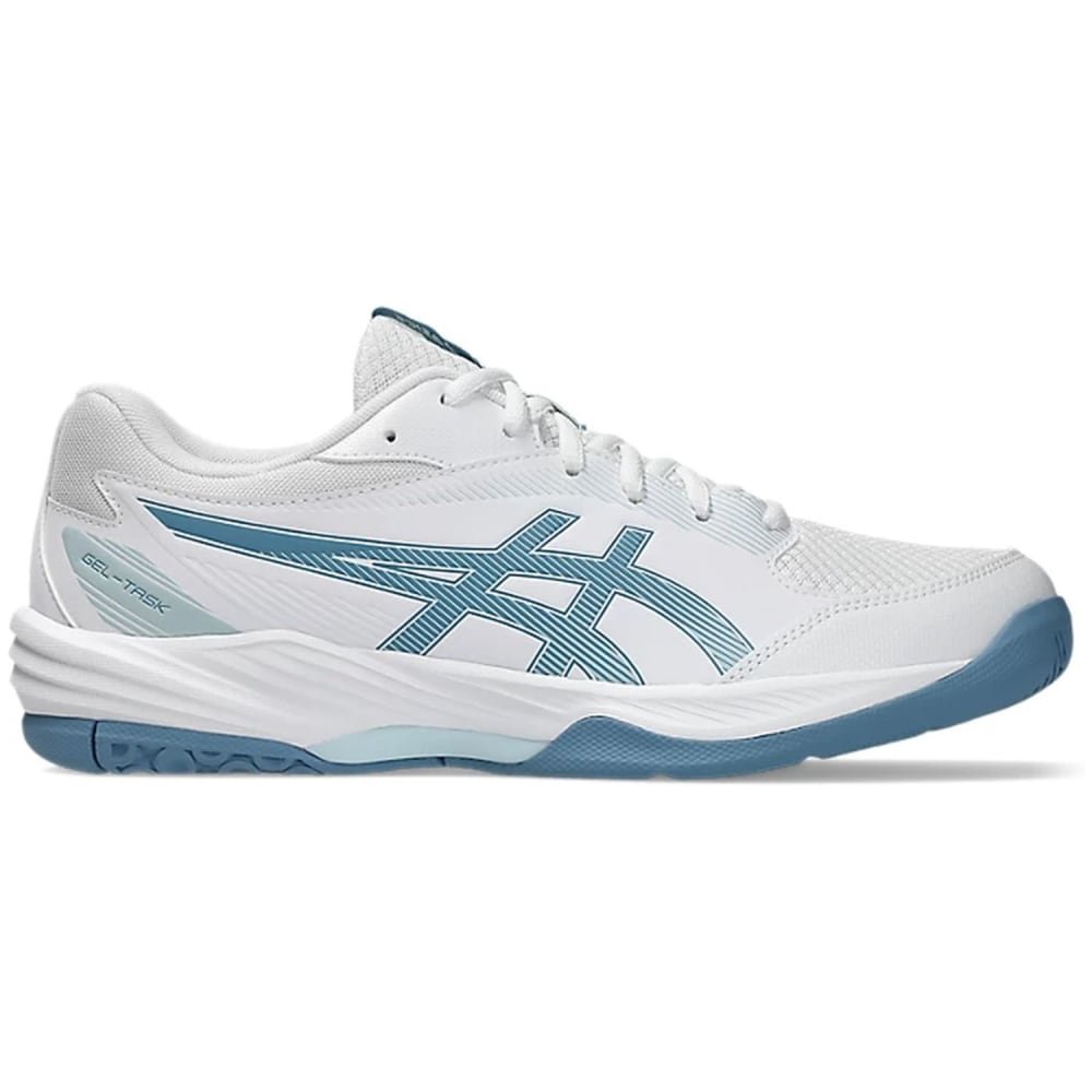 ASICS Gel-Task 4 indoor court shoe in white and black