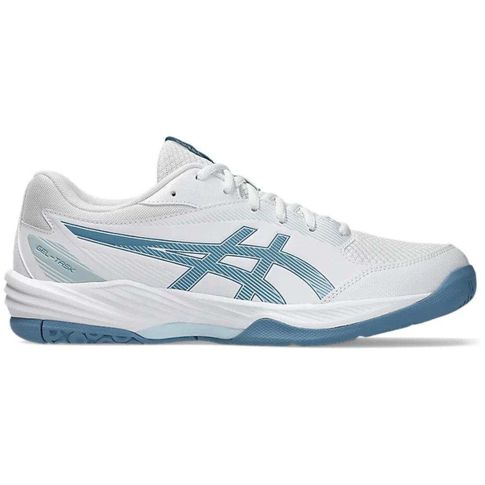 Asics Gel-Task 4 indoor court shoe with wrap-up forefoot and non-marking outsole