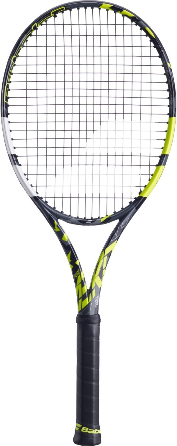Babolat Pure Aero 98 tennis racket with Aero series yellow and black cosmetics