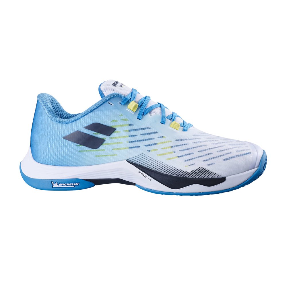 Babolat Shadow Tour 5 badminton shoe in blue colourway with Power Straps