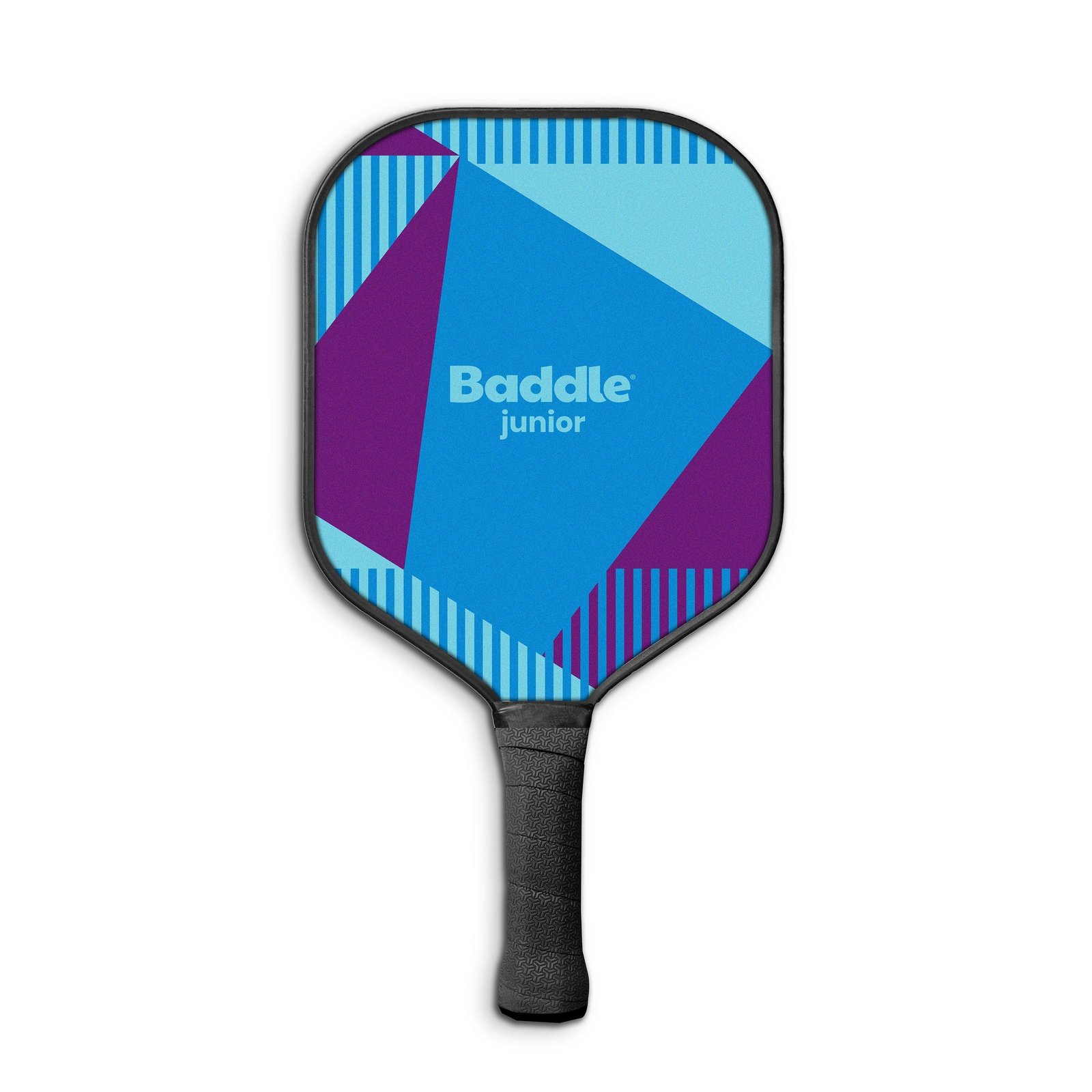 Baddle Junior pickleball paddle in a colourful geometric design