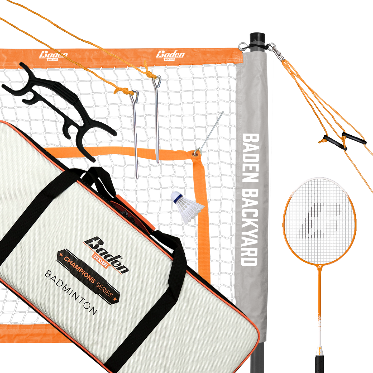 Baden Champions Badminton Set with net, four racquets and carry case