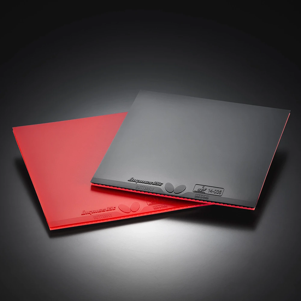 Butterfly Dignics 09C table tennis rubber sheets in black and red
