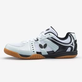 Butterfly Lezoline Unizes table tennis shoe in black with breathable mesh upper