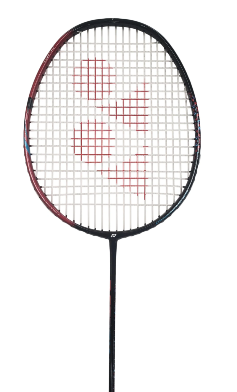 Yonex Astrox Smash badminton racket head and shaft close-up — head-heavy beginner power racket
