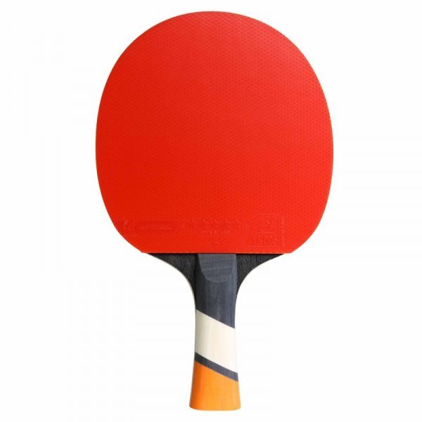 Cornilleau Perform 800 table tennis bat from an alternate angle, showing the blade edge, sponge layer and concave handle