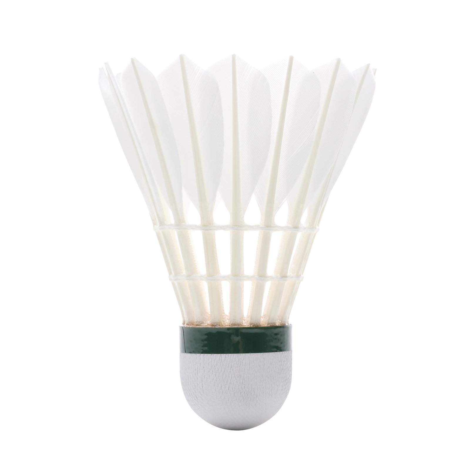 Feather badminton shuttlecocks with natural cork bases ready for match play