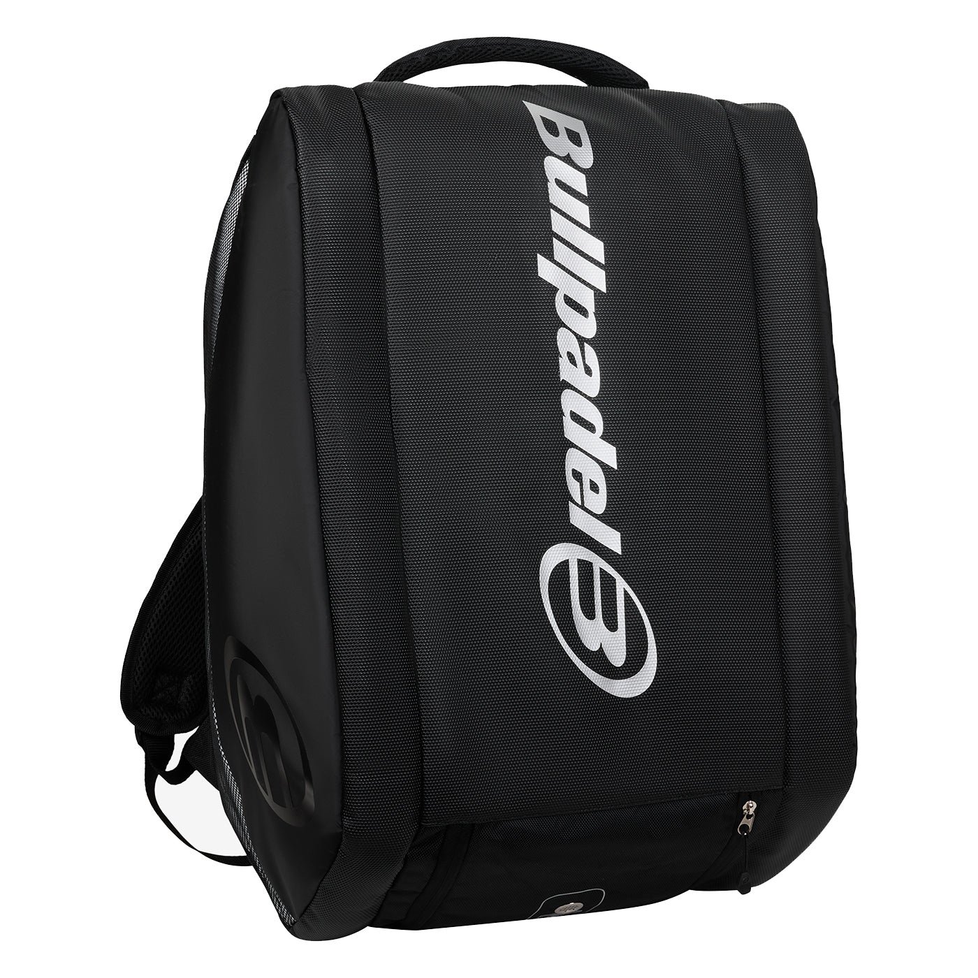 Inside a Bullpadel Vertex padel bag showing the padded thermal racket compartment