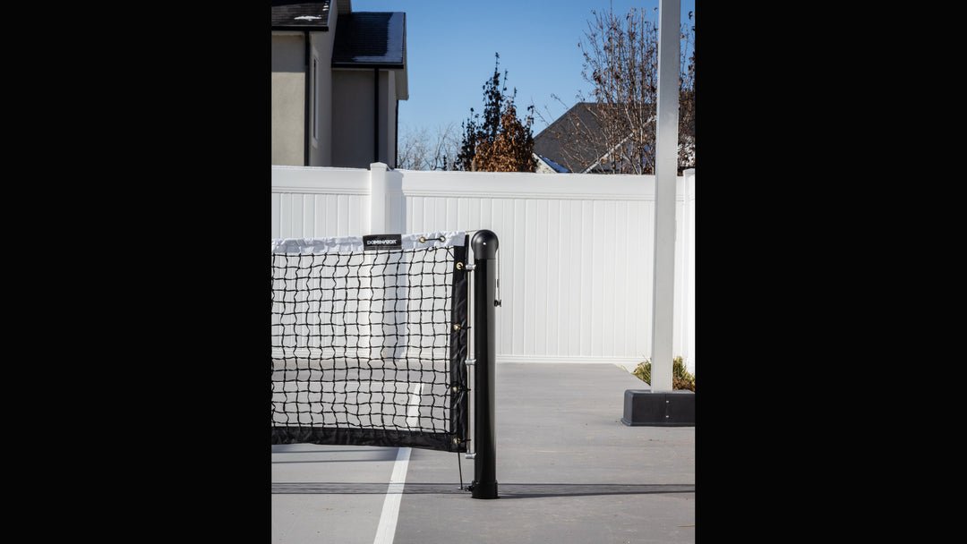 Dominator in-ground pickleball net system installed on a dedicated court