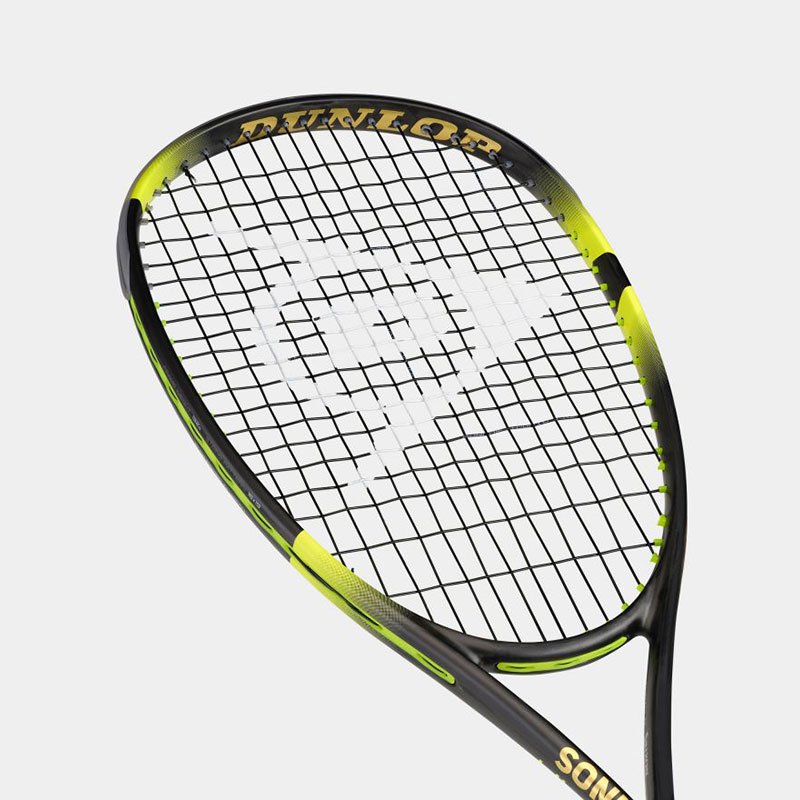 Dunlop Sonic Core Ultimate 132 squash racket — Diego Elias's closed-throat control frame