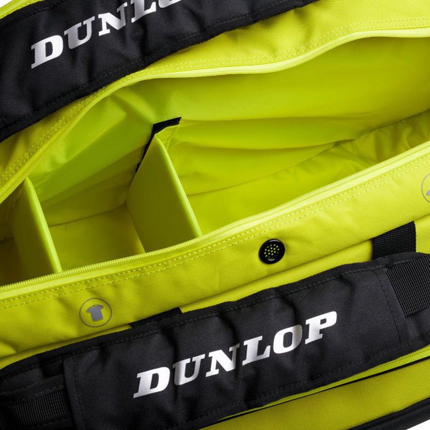 Dunlop SX Performance 12 racket thermo squash bag in black and yellow