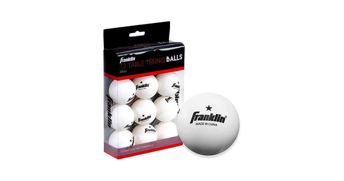 Franklin Sports 1-star table tennis balls — 12-pack of the official-size bulk training balls
