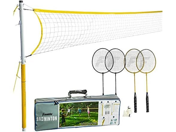 Franklin Sports Family Badminton Set with net and four steel rackets