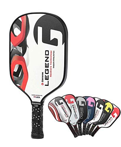 Gamma Legend NeuCore pickleball paddle in white widebody shape