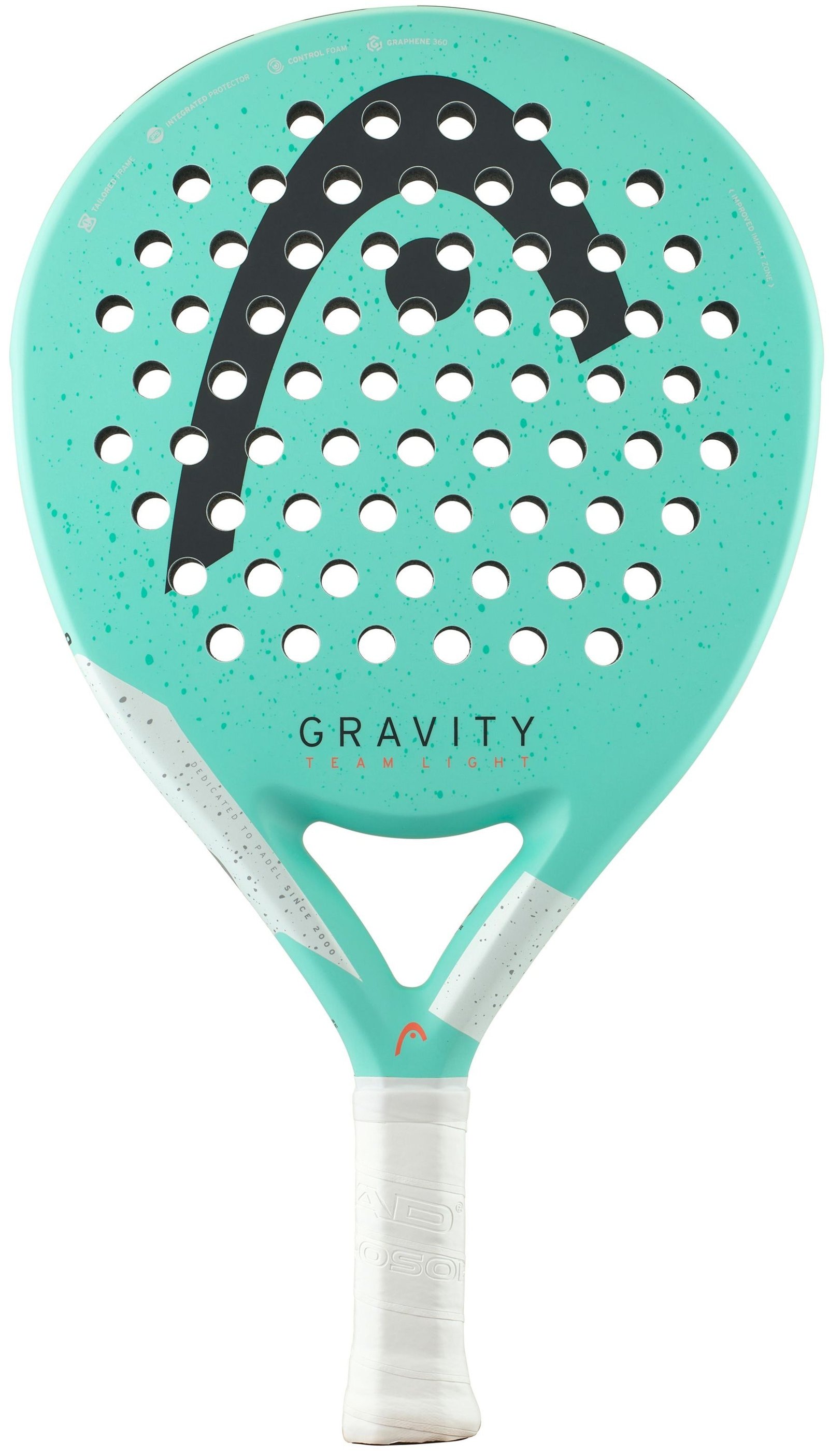 Head Gravity Team Light padel racket in mint green with round shape