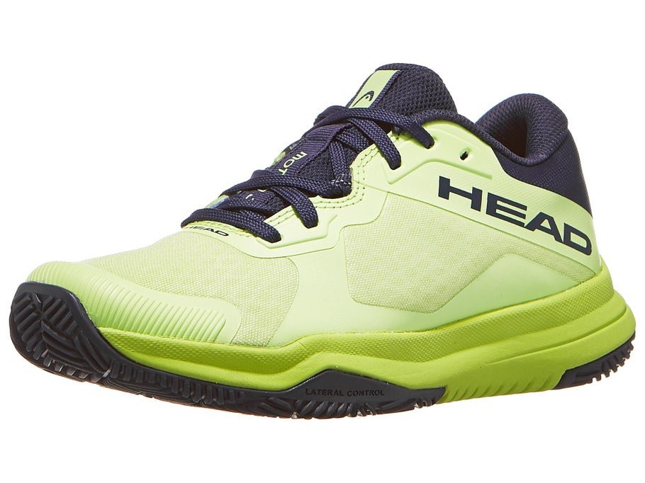 HEAD Motion Padel Junior shoe in lime and navy, side view