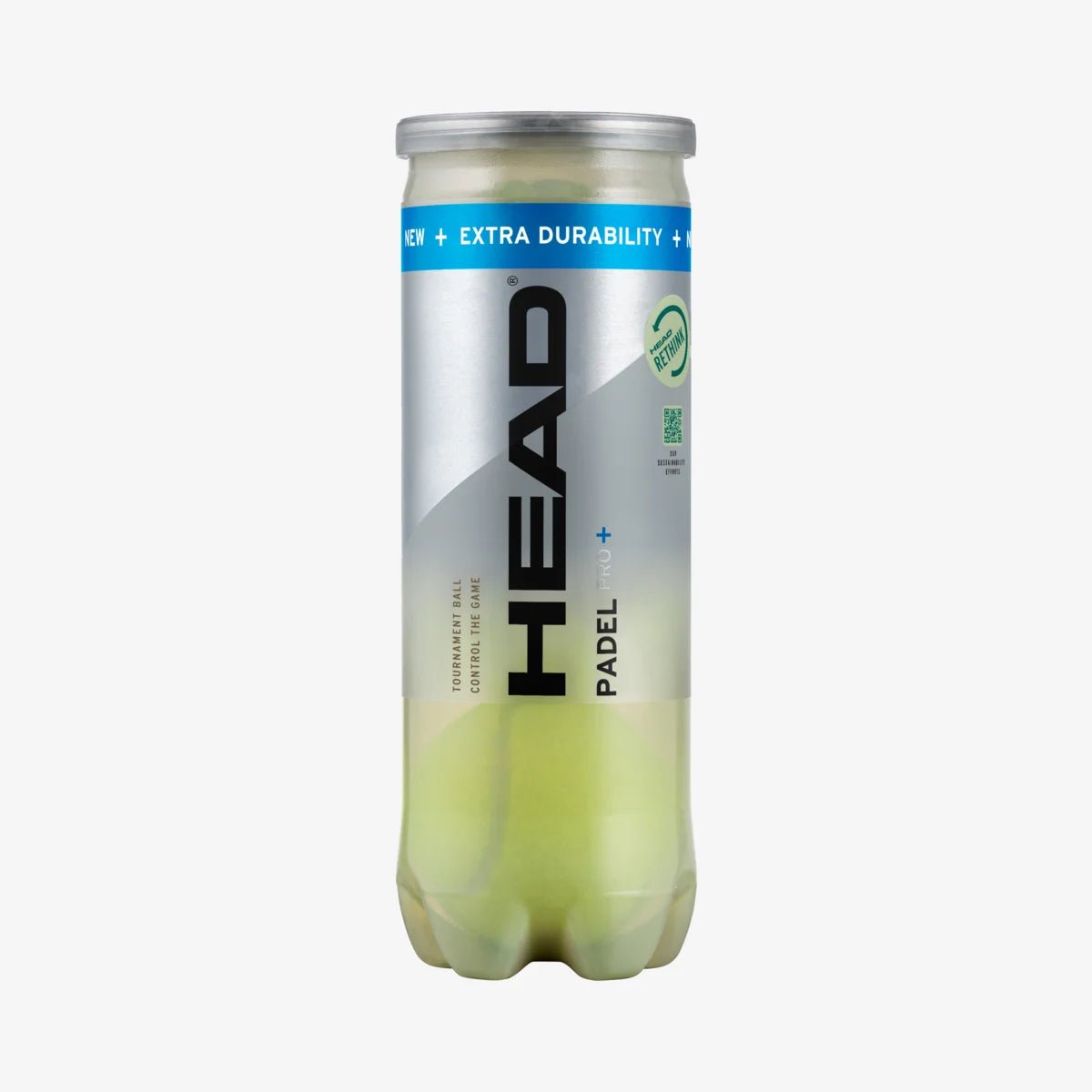 HEAD Padel Pro+ padel balls — 3-ball tube of the control-leaning all-round ball