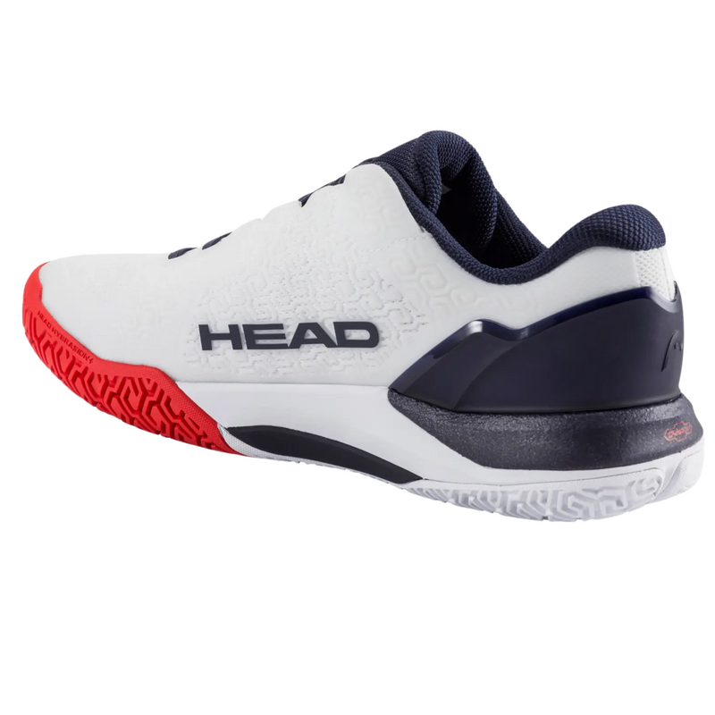 HEAD Revolt Pro 5.0 tennis shoe in white and navy