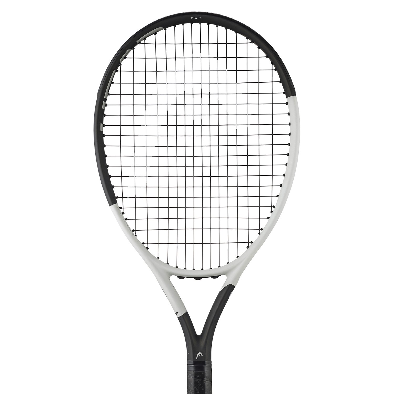 HEAD Speed PWR tennis racket with black and white Speed series cosmetics