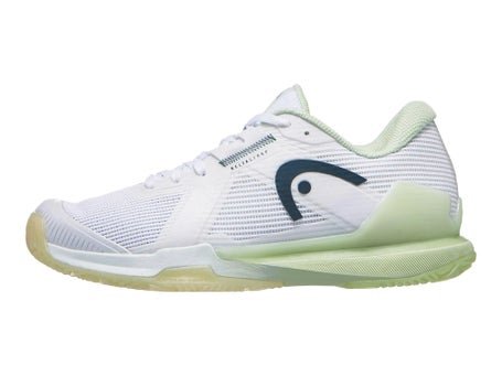 HEAD Sprint Pro 4.0 Padel women's shoe in white and light green, side view