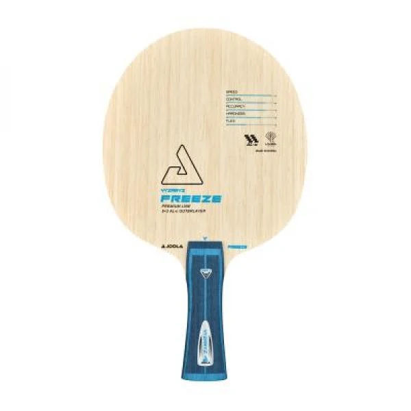 JOOLA Vyzaryz Freeze table tennis blade with Limba face and blue flared handle