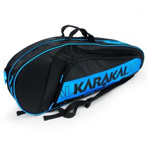 Karakal Pro Tour Match 2.2 squash racket bag in black with blue trim
