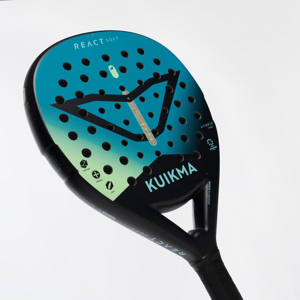Kuikma PR React Soft padel racket — lightweight teardrop Decathlon racket with Full EVA core