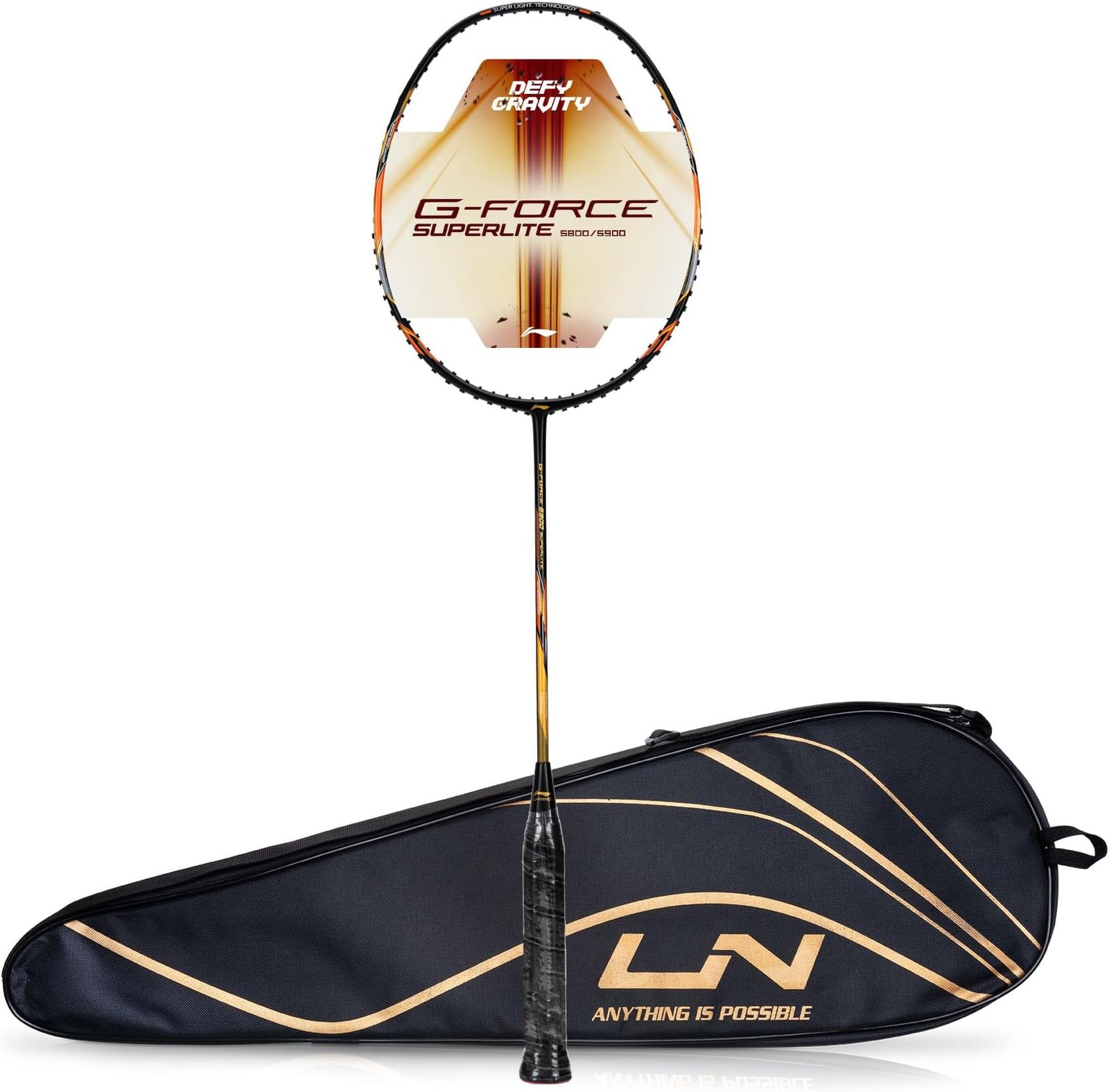 Li-Ning G-Force 5800 Superlite carbon fibre badminton racket — lightweight head-heavy beginner racket