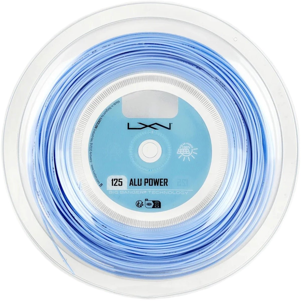 Luxilon ALU Power 125 tennis string reel in Ice Blue