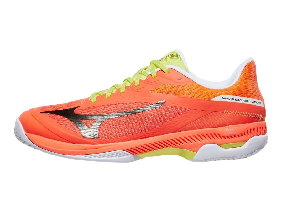 Mizuno Wave Exceed Court tennis shoe in a warm sunstone colourway with mesh upper