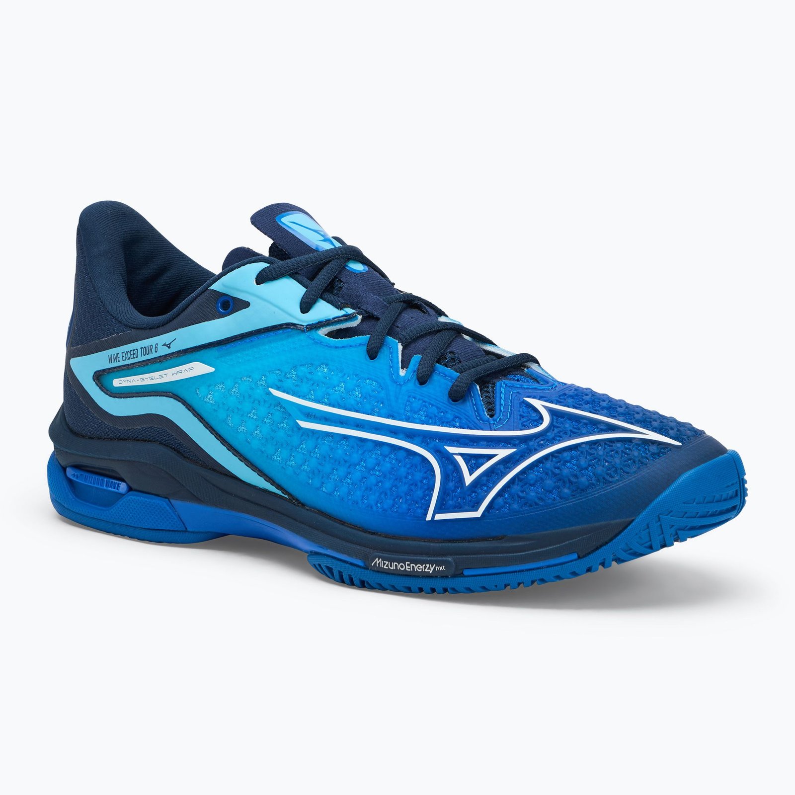 Mizuno Wave Exceed Tour 6 AC tennis shoe with ENERZY NXT cushioning and DuRubber outsole