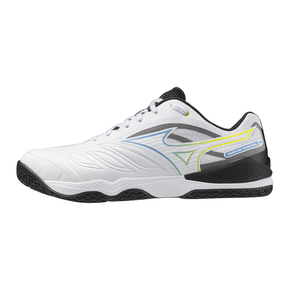 Mizuno Wave Medal 8 table tennis shoe in white, the wide 3E version of the Medal 8