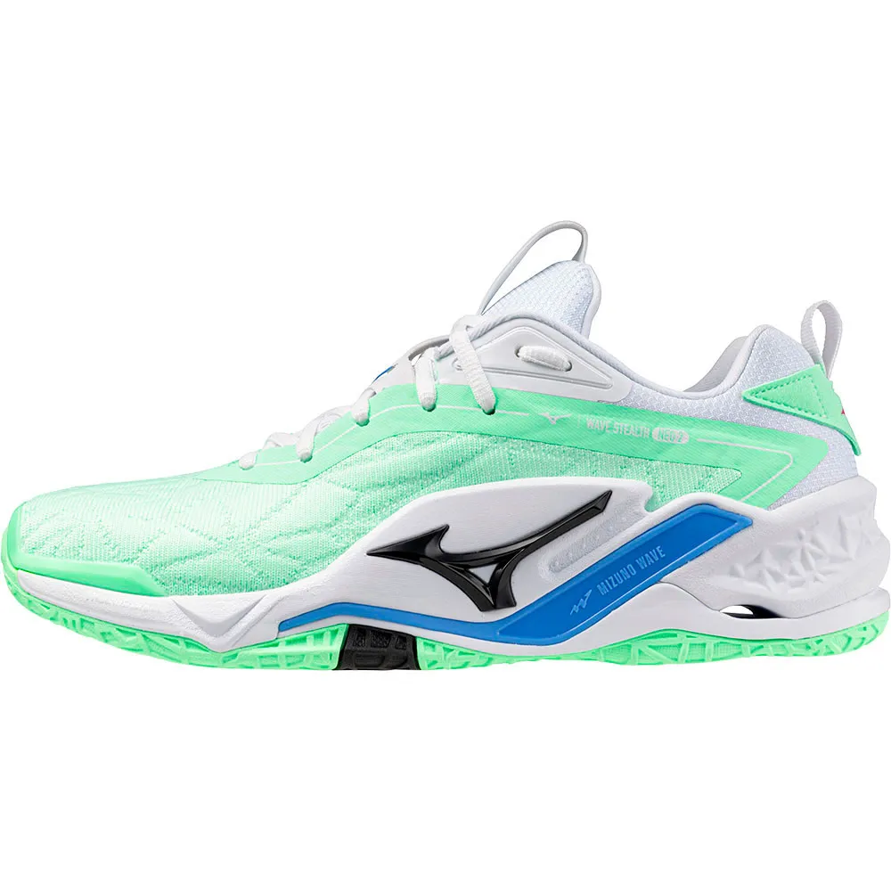 Mizuno Wave Stealth Neo 2 cushioned flagship indoor court shoe with knit bootie upper