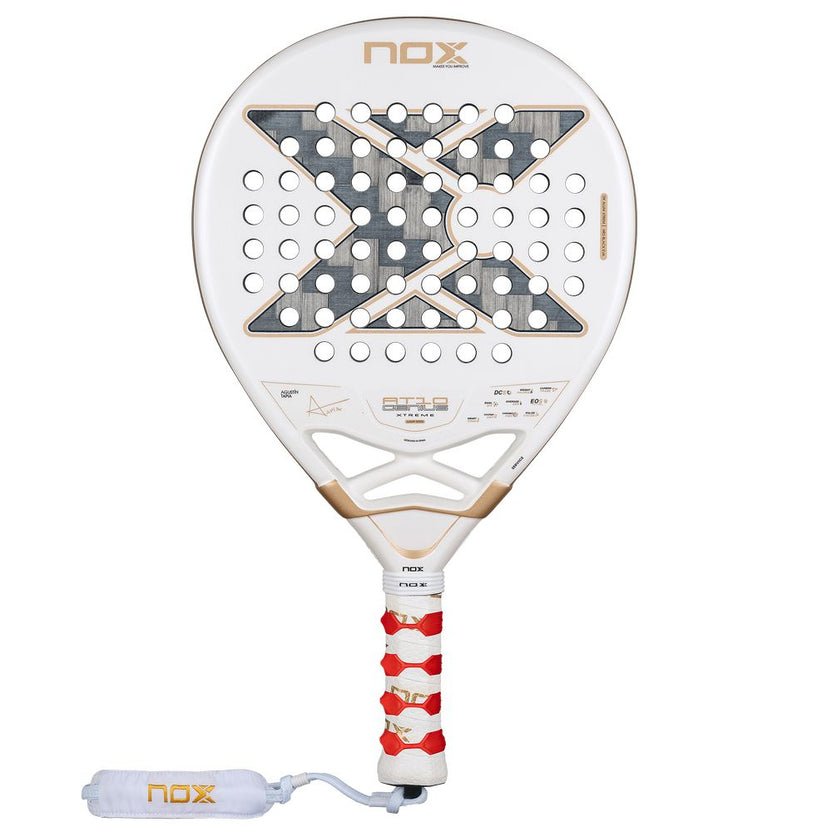 Nox AT10 Genius 12K Alum XTREM 2026 padel racket by Agustín Tapia — teardrop racket with adjustable balance