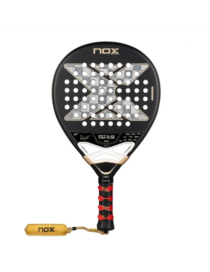 Nox AT10 Genius 18K Alum 2026 padel racket — Agustín Tapia's teardrop racket with 18K aluminised carbon face
