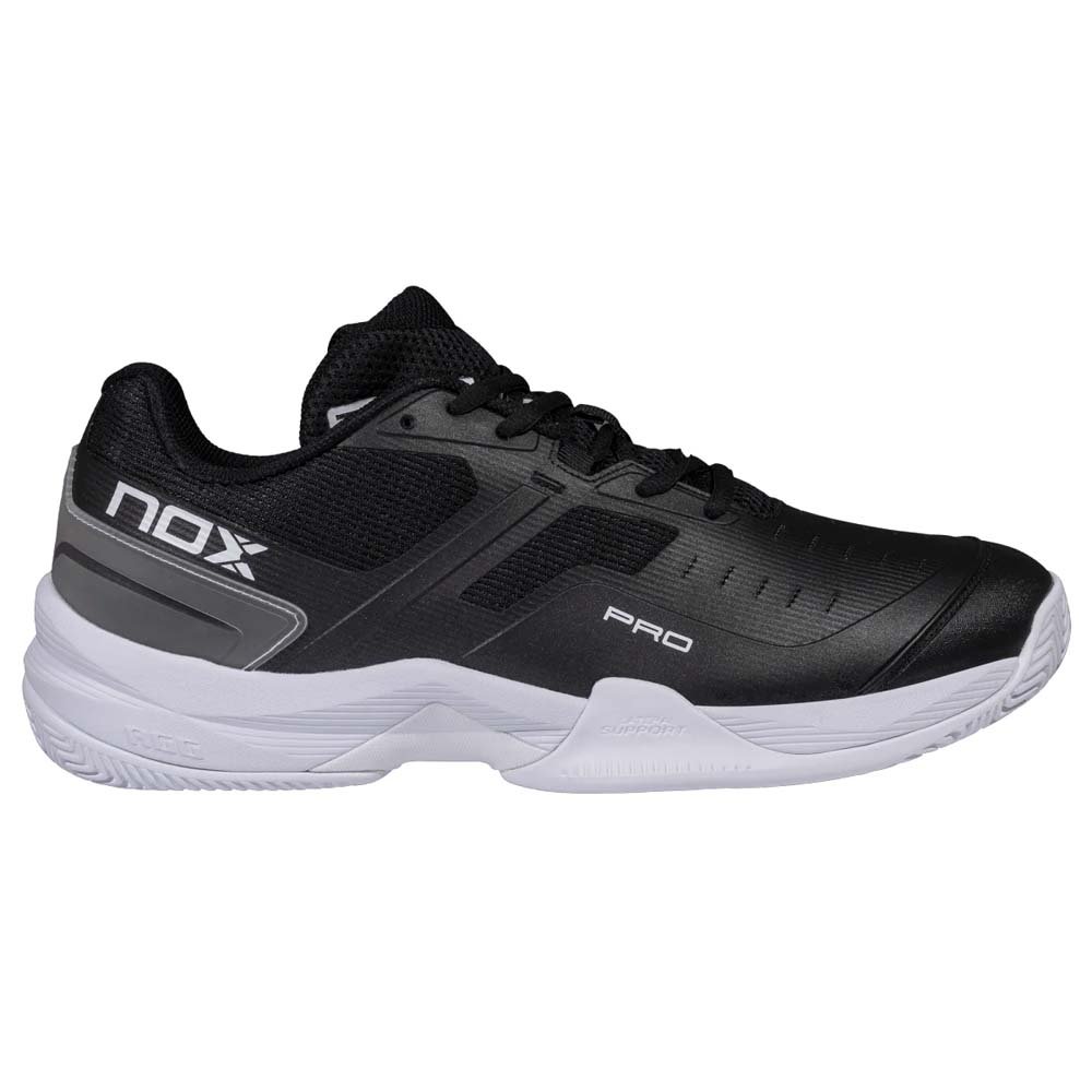 NOX AT10 PRO padel shoe with AGG geometry and hybrid herringbone and stud outsole