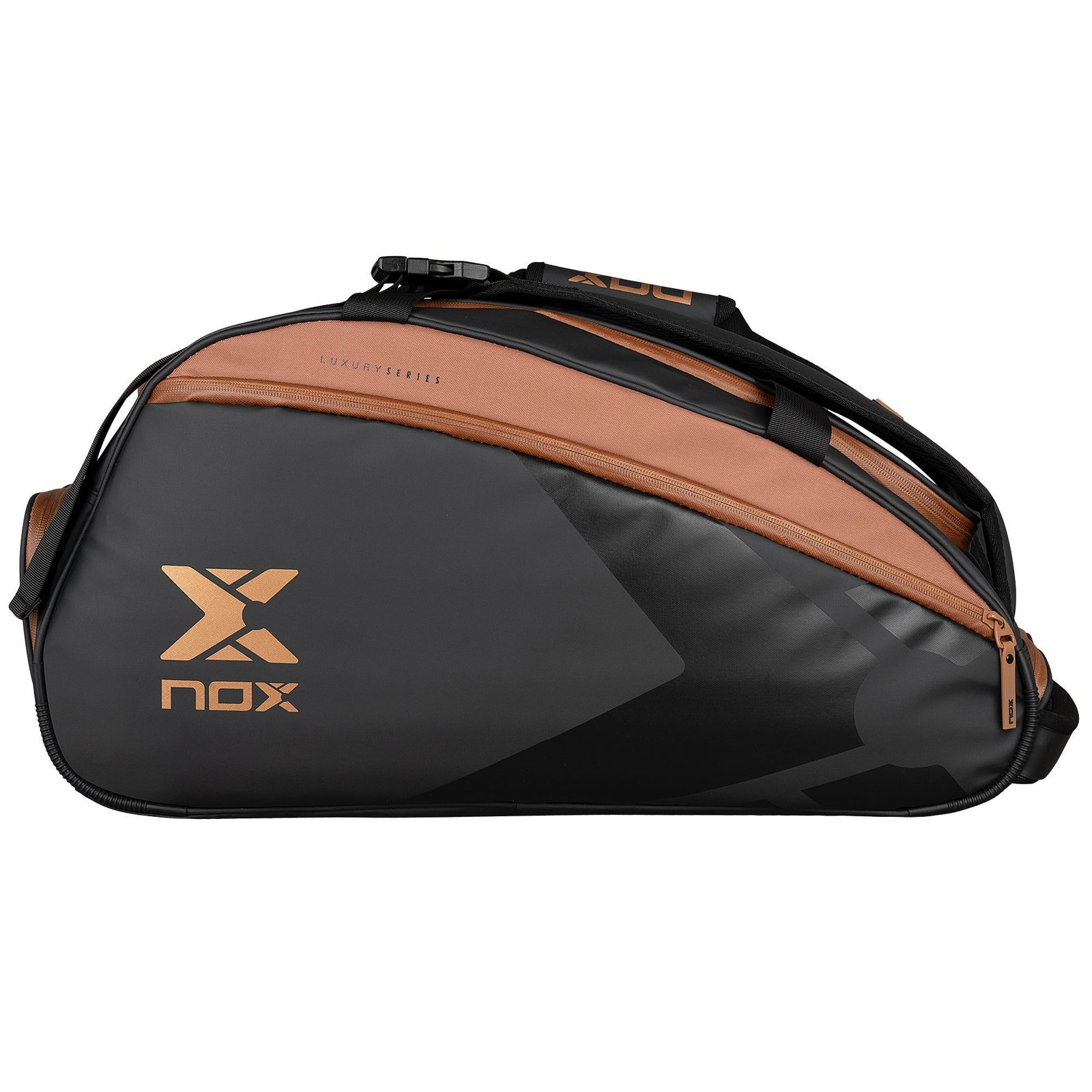 Nox Luxury Open Series padel bag in black and brown