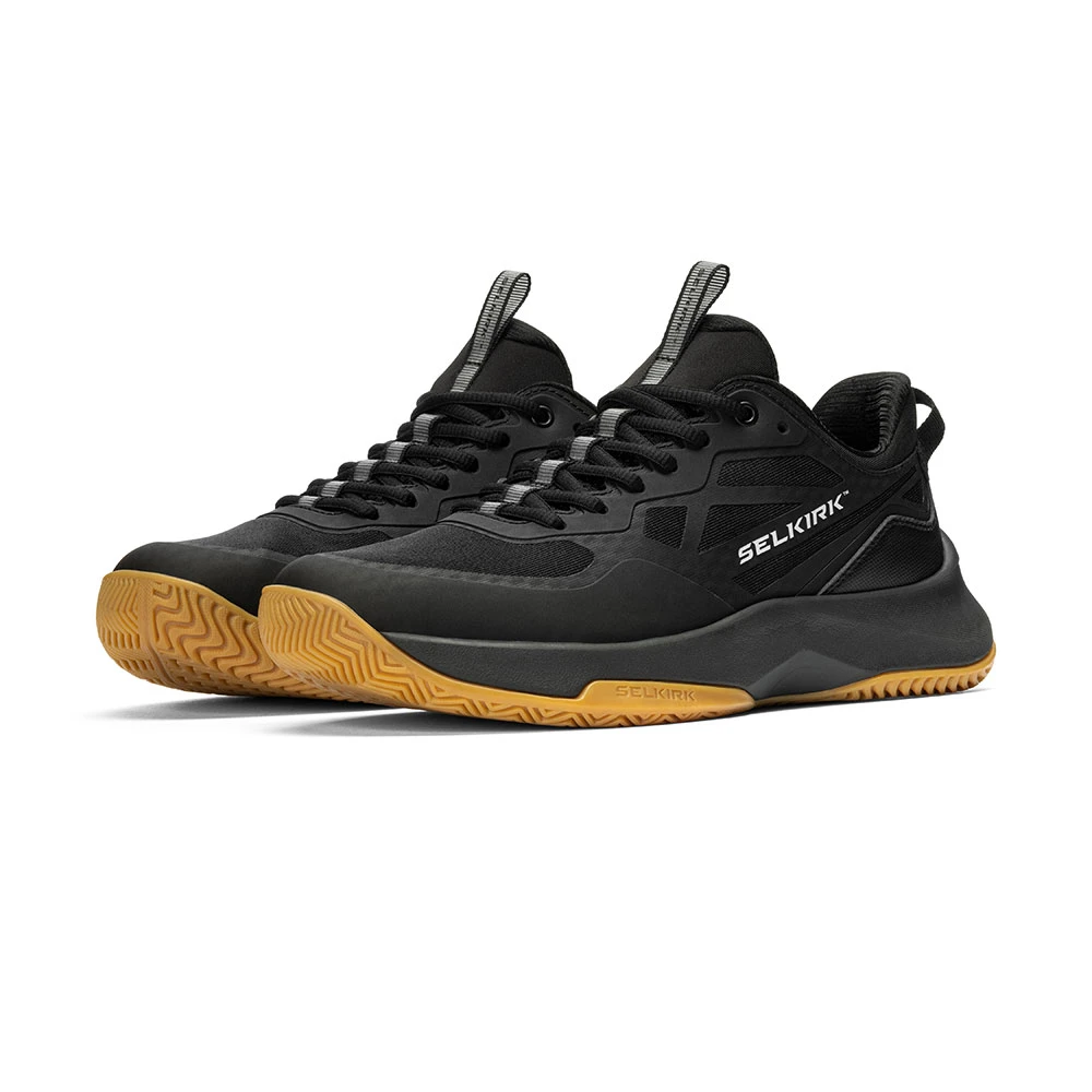 Selkirk CourtStrike Pro 3.0 men's pickleball shoe in black with a lightweight mesh weave upper