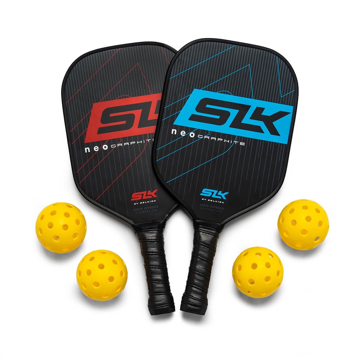 Selkirk SLK Neo graphite pickleball paddle, a lightweight standard paddle