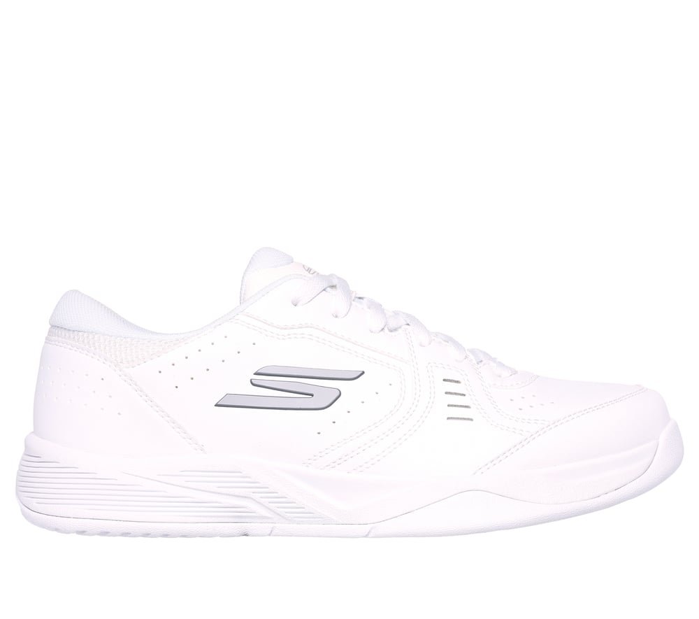 Skechers Viper Court Smash pickleball shoe in white with smooth synthetic upper