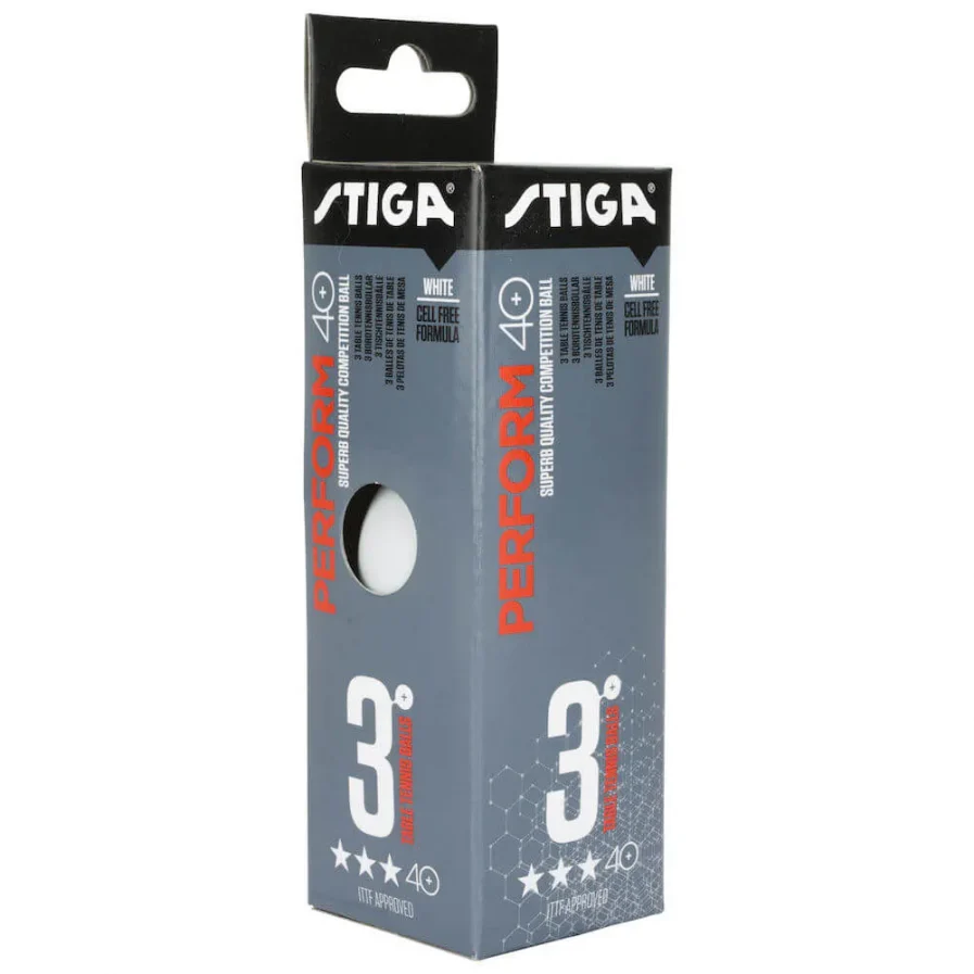STIGA Perform 40+ 3-star table tennis balls — pack of the ITTF-approved ABS club competition ball