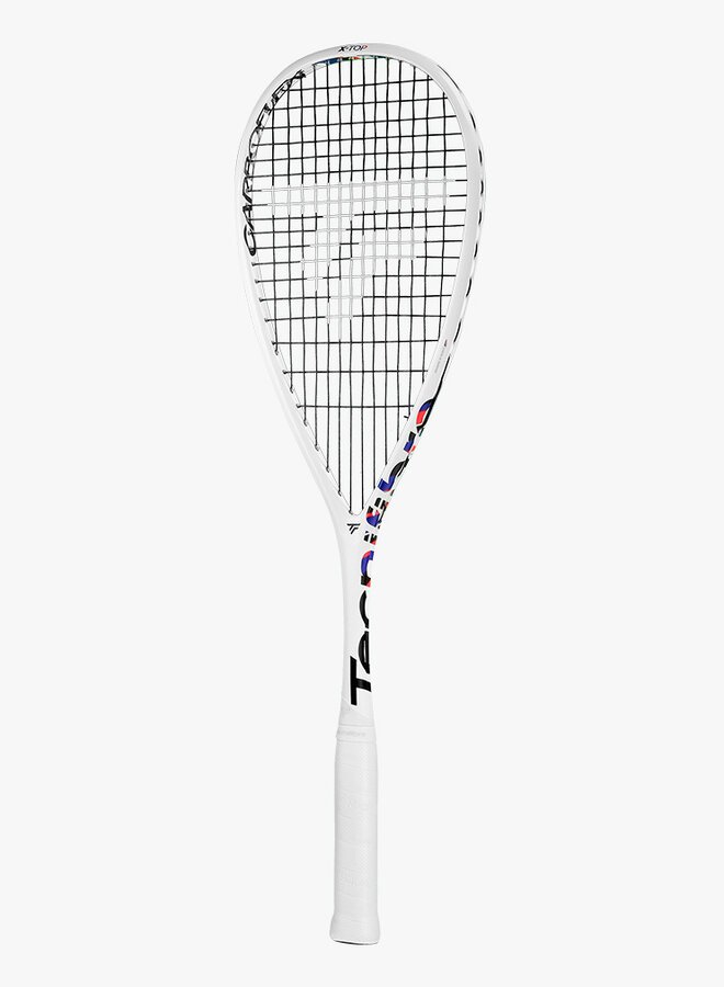Tecnifibre Carboflex X-Top V2 130 squash racket in white — tour-proven teardrop frame